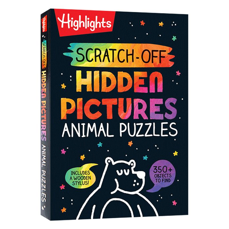 刮一刮 英文原版 Scratch-Off Hidden Pictures Animal Puzzles 隐藏图片中的动物拼图 儿童趣味游戏 英文版 进口英语原版书籍