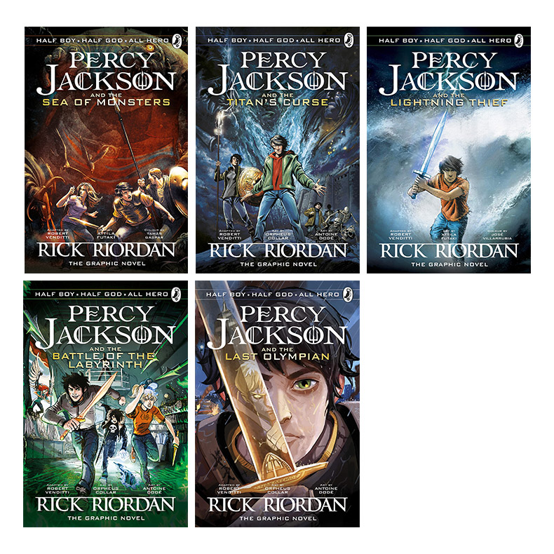 英文原版 Percy Jackson The Graphic Novel 波西·杰克逊漫画版1-5册 全彩漫画小说 魔兽之海/最终之神 英文版 进口英语原版书籍 - 图0