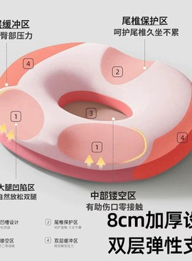 尾椎减压记忆棉坐垫术后久坐办公室美臀透气座垫学生教室四季屁垫