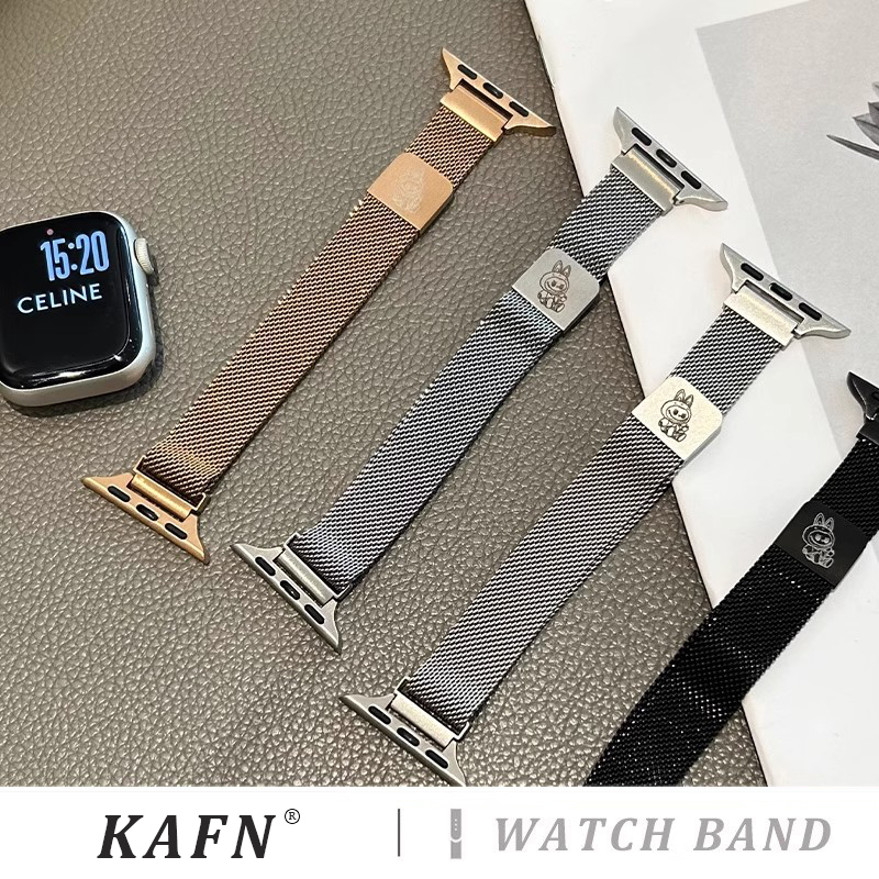 适用于s10苹果手表带s9新款镭射米兰尼斯表带applewatch8/7/6/5/4不锈钢金属se代智能手表ultra夏季透气男女 - 图3