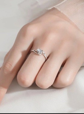 18K白金色戒指女镶嵌莫桑戒指30