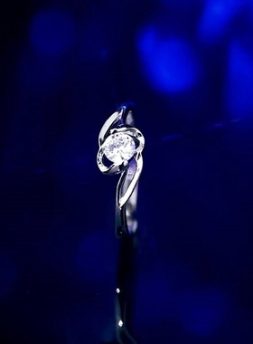 18K白金色戒指女镶嵌莫桑戒指30