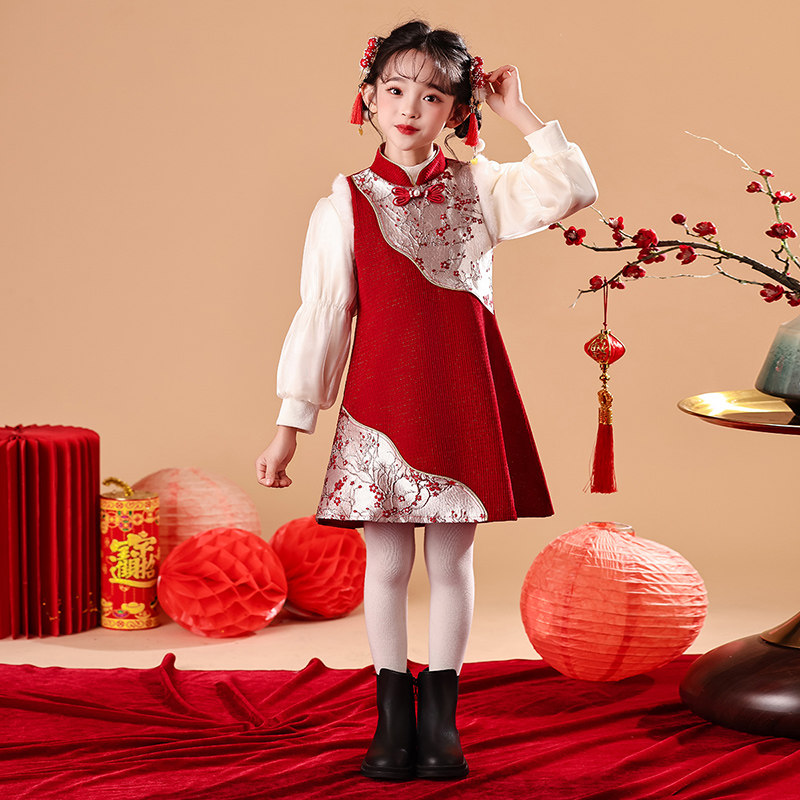 2026年新款男女童冬季拜年服加绒加厚中国风合唱服儿童元旦演出服,淘宝优惠券,粉丝福利购,淘宝优惠卷