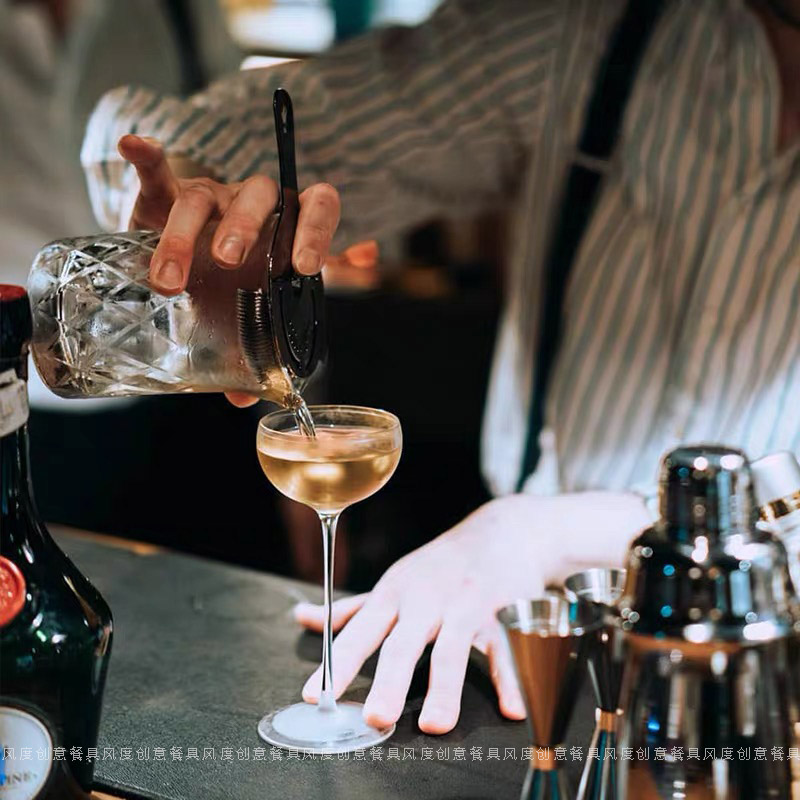 日式手工木村鸡尾酒杯水晶玻璃杯高脚杯鸡尾酒杯马天尼杯马提尼杯-图1