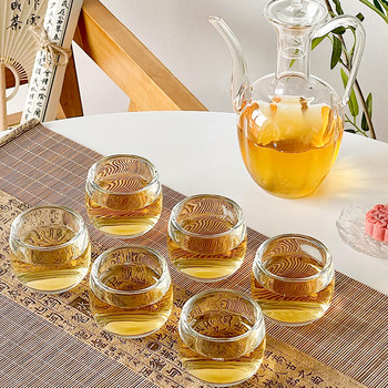 Thickened crystal finger cup glass tea cup master cup single cup high-end mini teacup tea set ສໍາລັບການນໍາໃຊ້ສ່ວນບຸກຄົນ