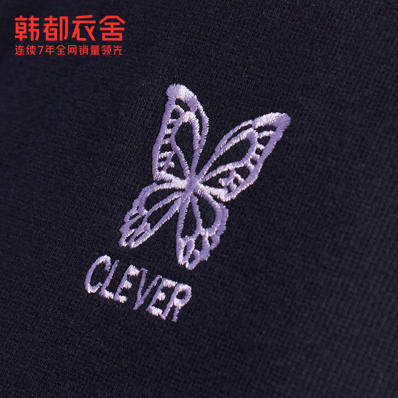 韩都衣舍夏季设计感遮肉高弹风t恤 韩都衣舍嗒嗒T恤