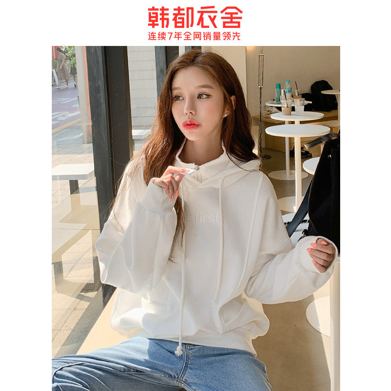 韩都衣舍2020年新款设计感宽松卫衣 韩都衣舍嗒嗒卫衣/绒衫