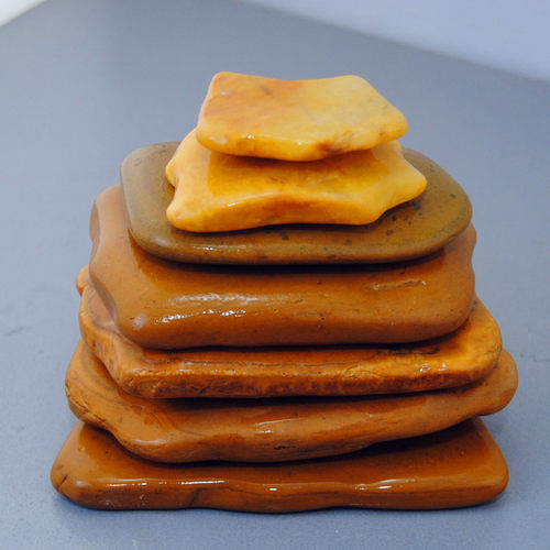 天然黄蜡石晒台原奇头鱼缸园林观赏造景沉木黄喉乌龟苗发色晒背台 - 图0