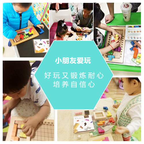 升级版励高方块之谜LIGO俄罗斯方块积木拼图智力开发益智玩具3+ - 图2