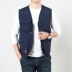 Vest ngoài trời nam nhiều túi cá nhiếp ảnh gia vest vai mỏng phần nhanh khô vest bên ngoài mặc vest tùy chỉnh in logo - Dệt kim Vest Dệt kim Vest