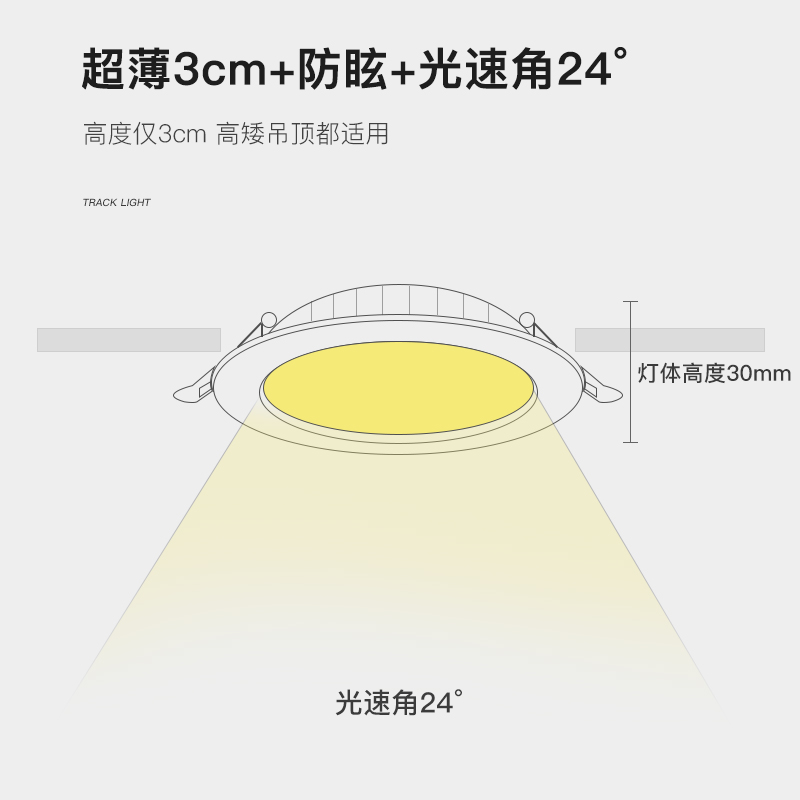 led超薄圆形筒灯嵌入式4寸2.5寸6天花桶灯9w孔7.5公分12开孔洞灯