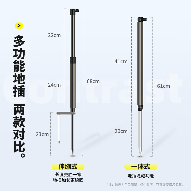 渔之源鱼竿支架地插多功能铝合金插地架杆炮台钓鱼三合一拉饵盘