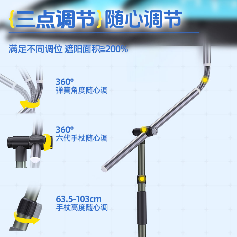 渔之源拐杖钓鱼伞大钓伞2024新款户外专用雨伞防雨黑胶防晒遮阳伞-图3