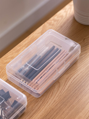 铅笔盒文具盒笔盒美术用素描铅笔盒大容量塑料透明简约网红儿童笔袋文具盒男小学生女生可爱笔盒口罩收纳盒 - 图2