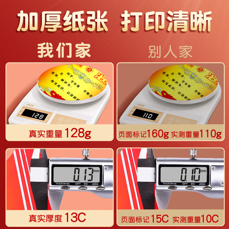 a4奖状纸小学生可打印A3班级儿童幼儿园一年级模板三好学生空白8k期末考试优秀中学生荣誉卡通表扬鼓励信创意