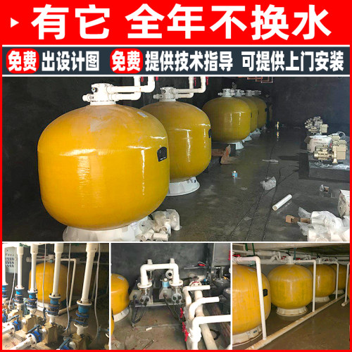 游泳池过滤砂缸循环浴池水池净化系统石英砂沙缸沙滤罐净水器设备 - 图0