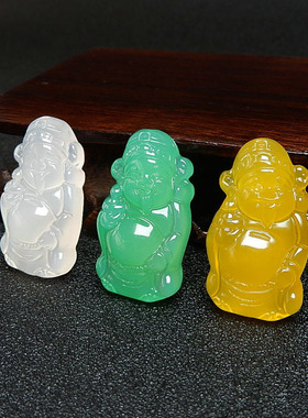 冰彩玛瑙玉髓财神吊坠男女款配饰