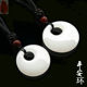 Peace button jade pendant white jade baby necklace jade pendant
