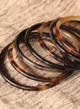 满纹稀有天然牦牛手镯民族风