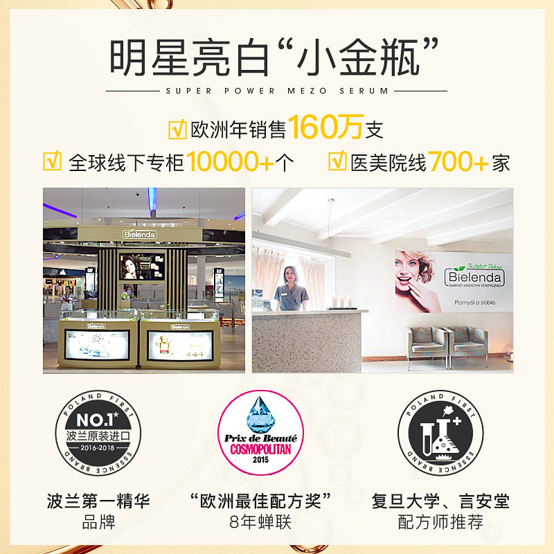 淘遍全球海外专营店Bielenda碧莲达小金瓶烟酰胺精华液面部精华vc淡斑保湿焕白原液水3
