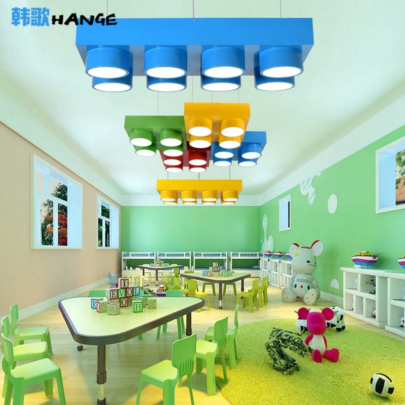 创意幼儿园教室吊灯积木卡通灯儿童房吊灯游乐园早教中心造型灯具_虎窝淘