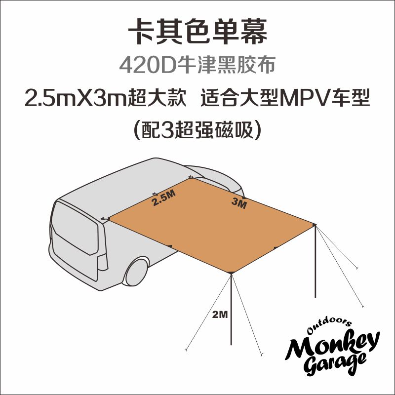 促汽车边帐篷侧帐车边天幕车载遮阳棚侧边帐防雨篷SUV户外自驾品-图1