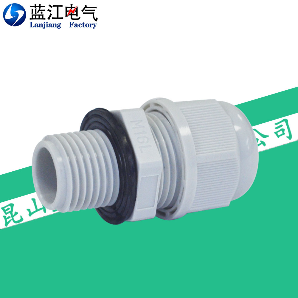 长螺纹尼龙防水接头M牙加长塑料格兰头15mm长牙电缆密封固定头-图0