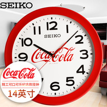 SEIKO Japan Seiko Clock Coca-Cola Series 14-inch Classic Living Room Fashion Modern Hung Clock Hang Watch