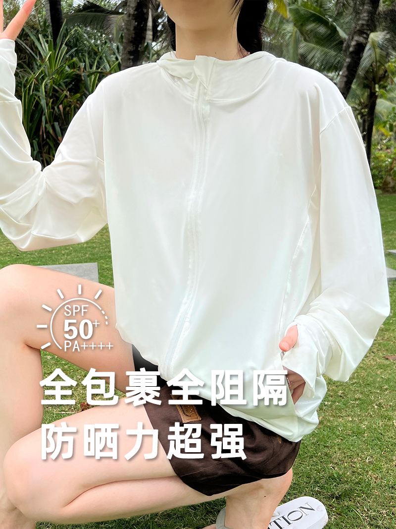 upf50+冰丝防晒衣女2024新款夏季透气防晒衫防紫外线薄款防晒服潮-图1