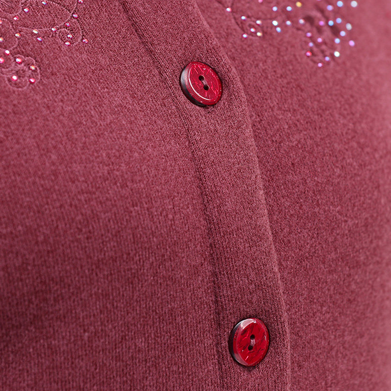 雅鹿中老年保暖开衫妈妈加绒保暖衣 龙俊祥服饰保暖上装