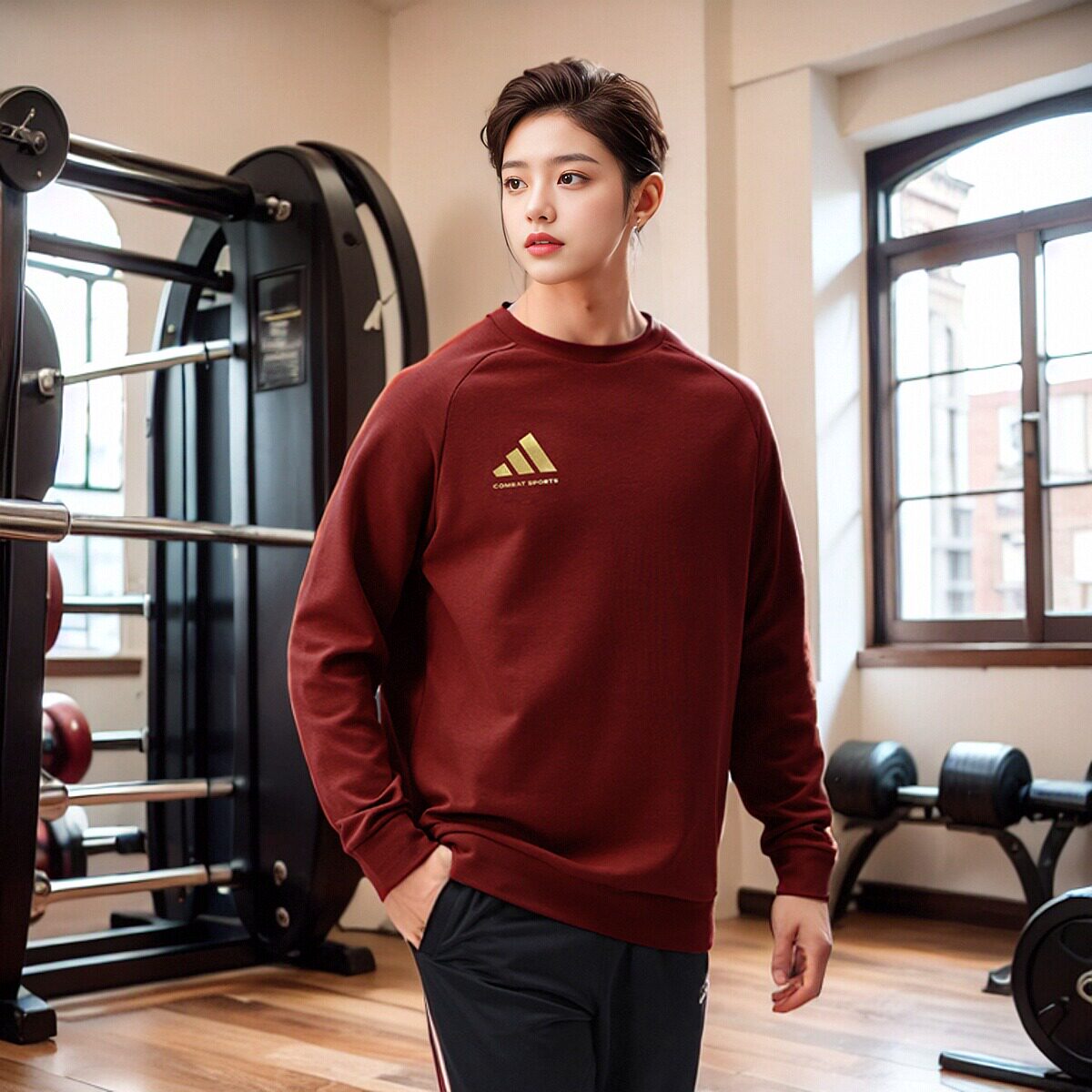 adidas阿迪达斯2025新款男女圆领套头运动休闲卫衣aCLLSPS3CS-RG