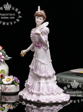 英国骨瓷限量仕女书房装饰摆件