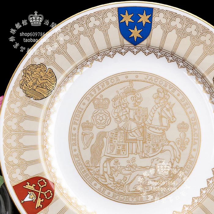 限量1300英国制 Spode 1972年皇家圣洁殿堂 祈福骨瓷装饰大盘挂盘 - 图1