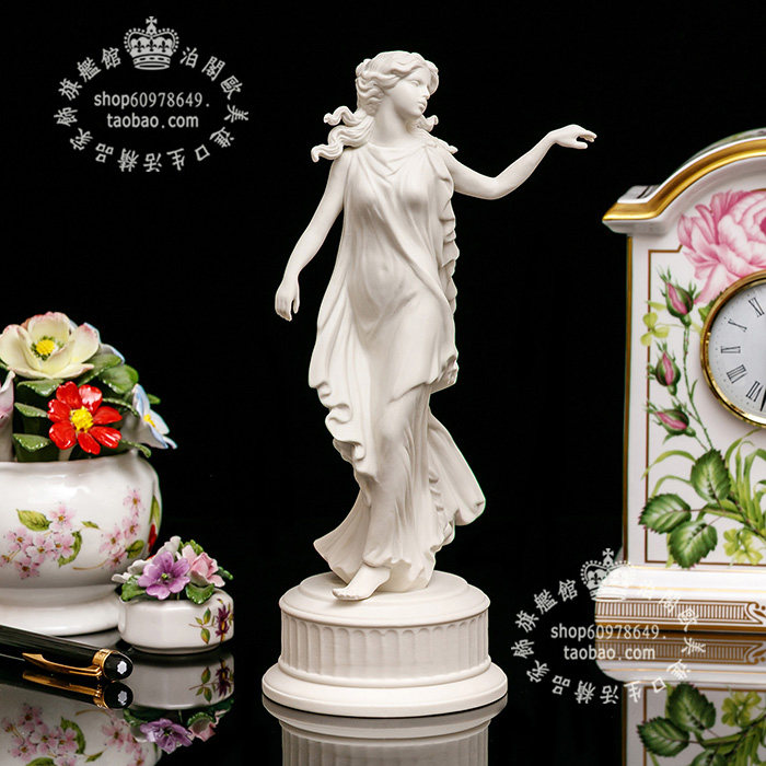 英国制Wedgwood 1993 白色跳舞丰收女神限量陶瓷娃娃收藏摆件两件