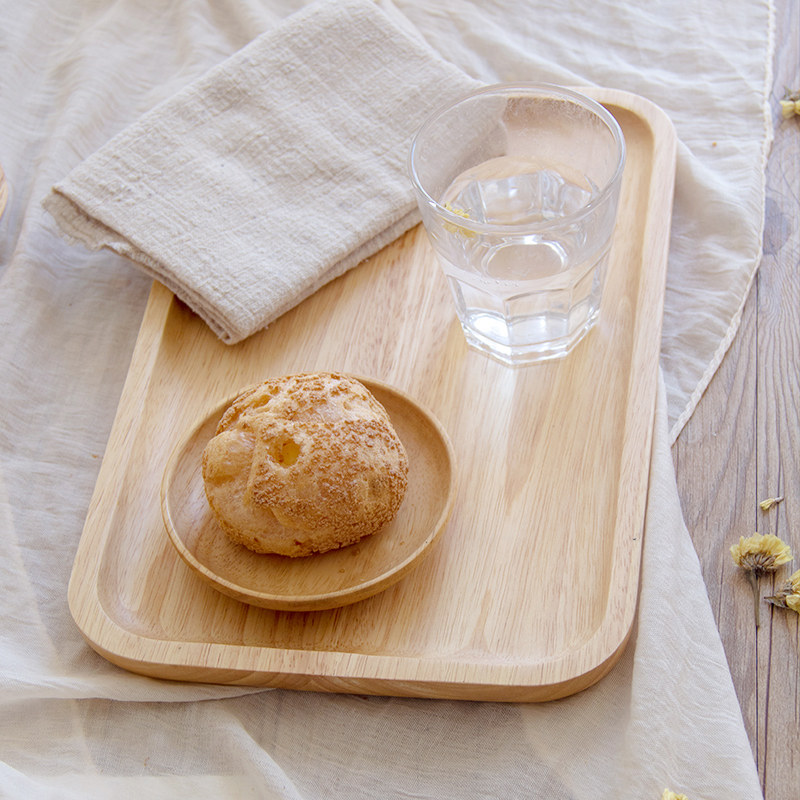 橡胶木盘子长方形日式餐盘家用茶盘托盘餐厅实木托盘木质水杯面包,淘宝优惠券,粉丝福利购,淘宝优惠卷