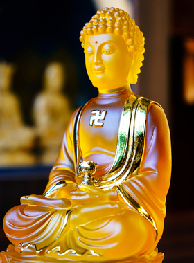 水琉璃阿弥陀佛佛堂室内供奉摆件