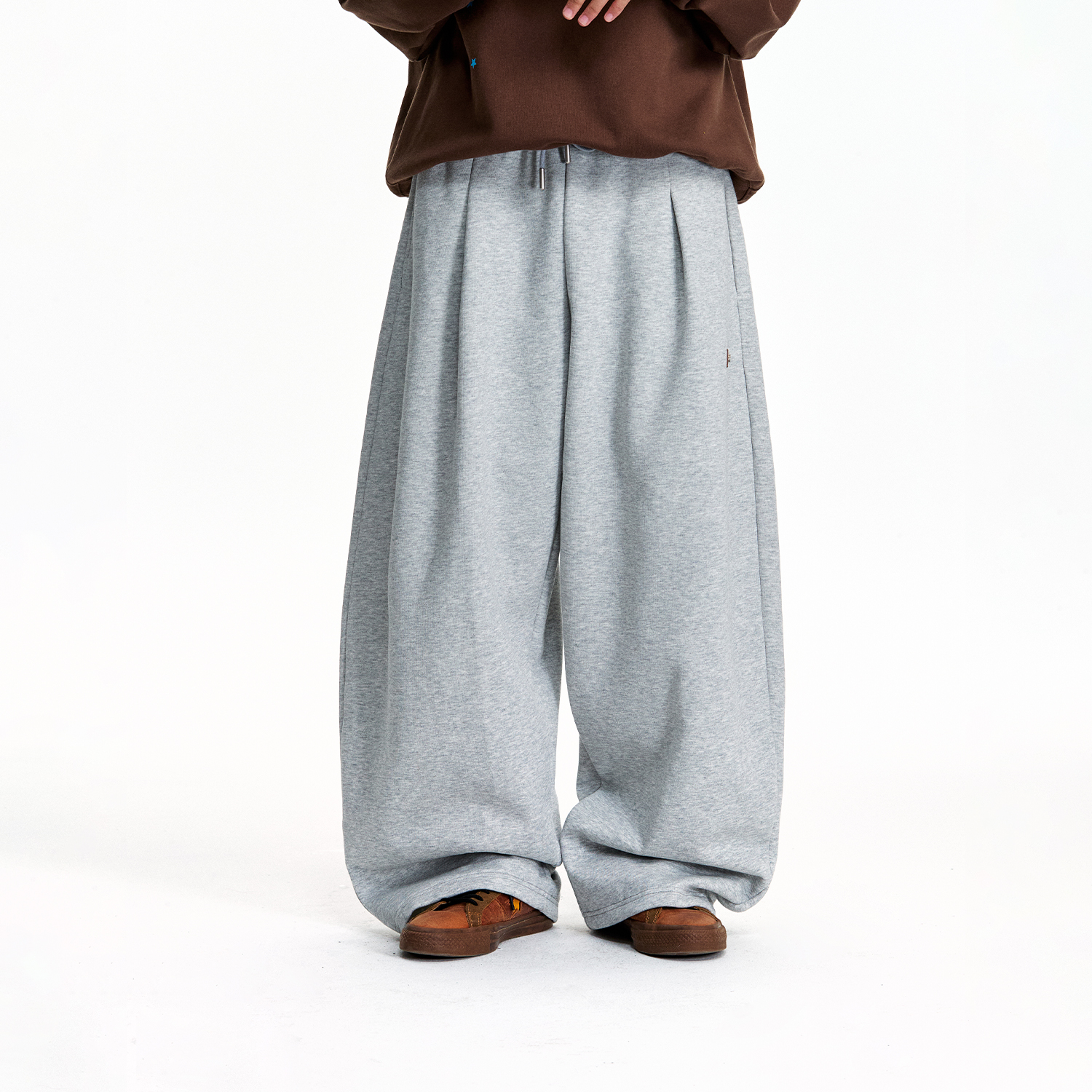 【张函瑞同款】江南先生NewJNXS重磅350g可调节裤脚宽松卫裤男女 - 图0