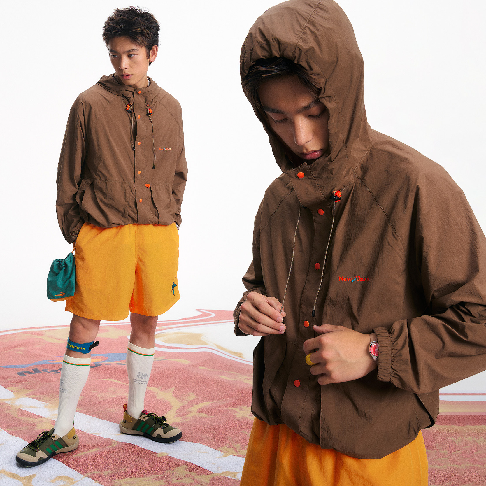 江南先生NewJNXS撞色49g轻量透气抗紫外线防晒服男女宽松连帽外套,淘宝优惠券,粉丝福利购,淘宝优惠卷