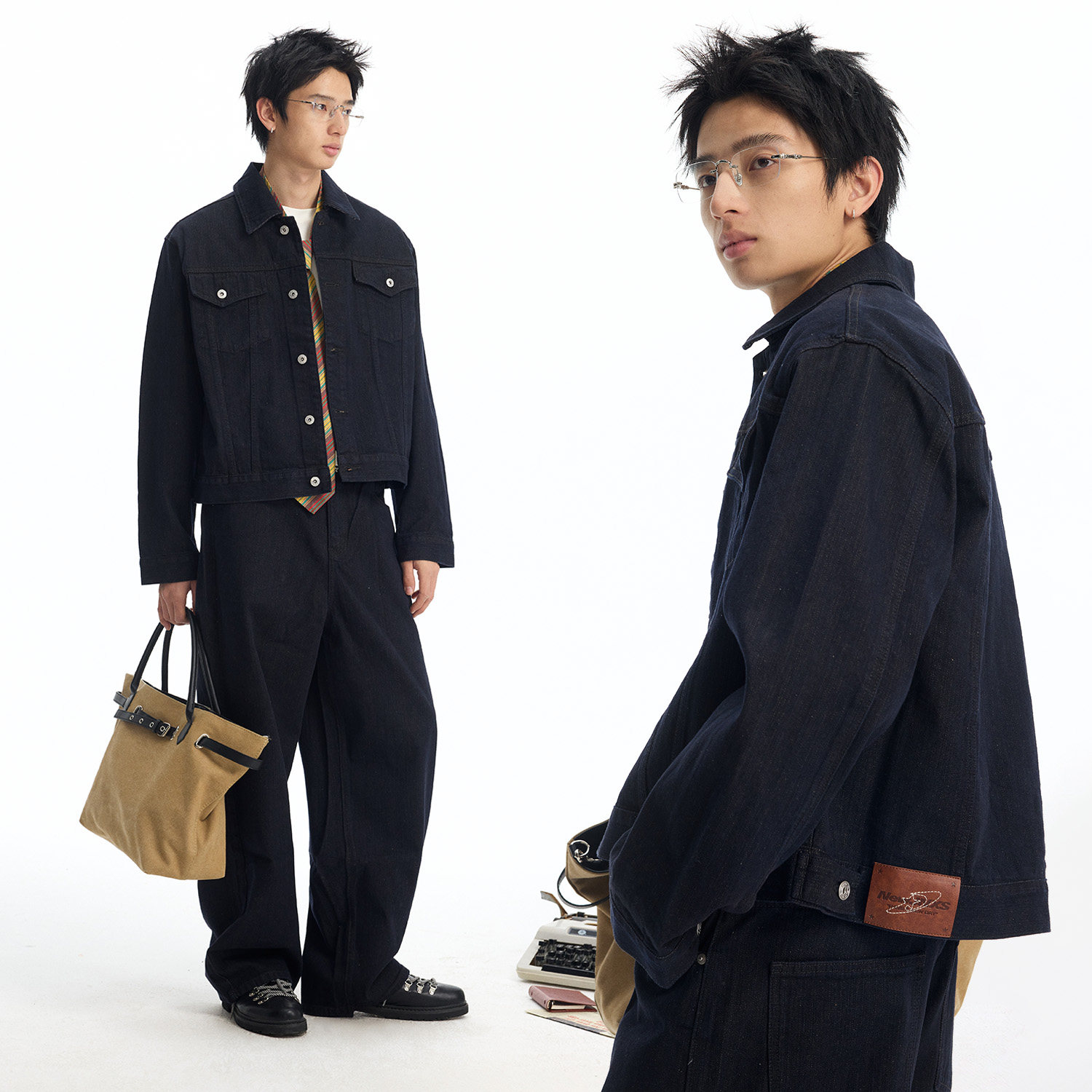 江南先生NewJNXS复古单宁原色工装外套春季重磅宽松牛仔套装男女,淘宝优惠券,粉丝福利购,淘宝优惠卷