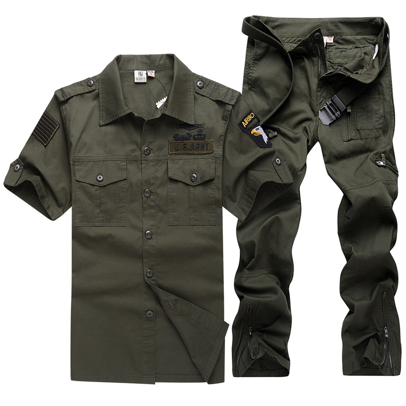 夏裝戶外登山迷彩服軍迷工作服軍迷短袖純棉作訓服套裝男薄款