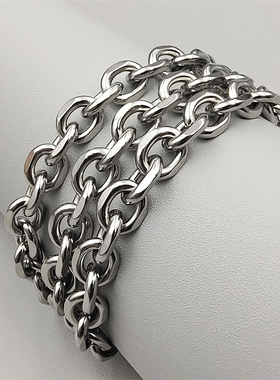 简约钛钢OT扣十字链男女项链百搭