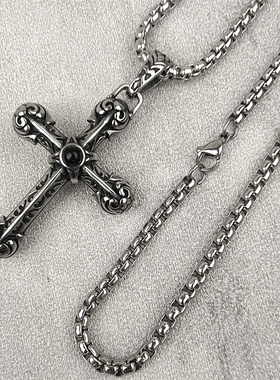 复古男性钛钢吊坠项链百搭朋克