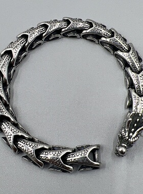 简约复古龙形钛钢手链百搭朋克