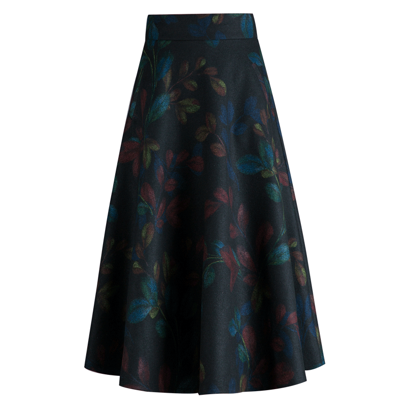 毛呢秋冬2020新款中长款高腰半身裙 珂妃娅半身裙