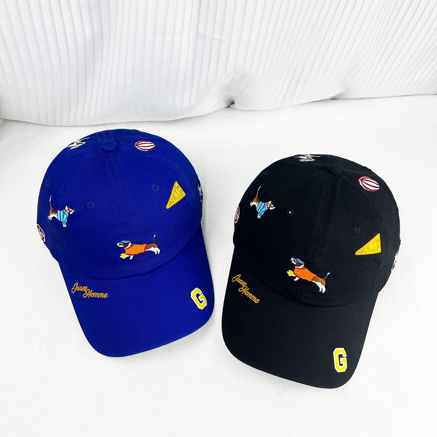 韩国卡通刺绣可爱狗狗乐园棒球帽男女百搭简约纯棉显脸小鸭舌帽子,淘宝优惠券,粉丝福利购,淘宝优惠卷