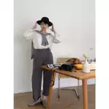 Весенние штаны, тренд сезона, свободный прямой крой, высокая талия