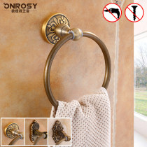 Antique Bathroom Pendant Space Aluminum Towel Ring Towel Hanging European-style Retro Towel Ring Free of perforated hair towels