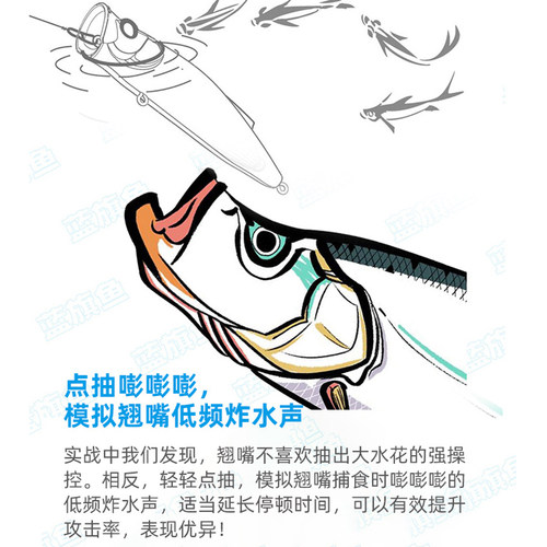 新款蓝旗鱼弹道迷你波斩超远投水面系波扒波爬专攻翘嘴海鲈路亚饵 - 图1