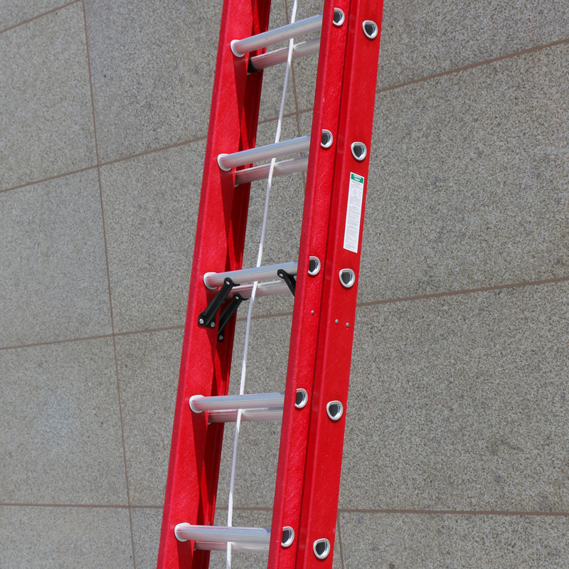 百邦达玻璃钢绝缘伸缩梯子两节延伸梯电工消防升降云梯拉梯工程梯 - 图1