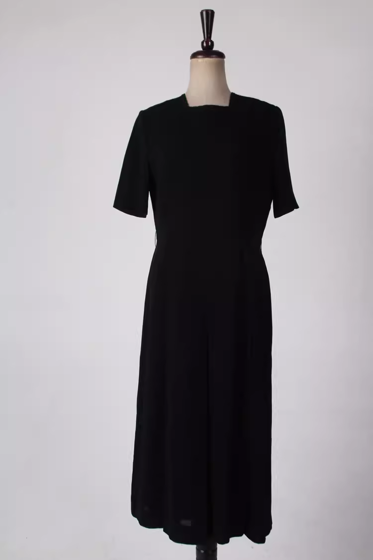 H933   vintage古着日本制文艺复古风中古夏季花色连衣裙